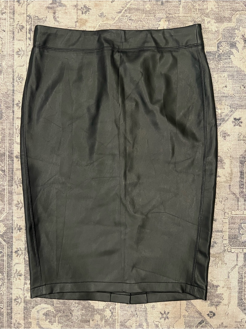 Rachel Zoe Black Faux Leather Pencil Skirt